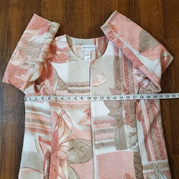 Alfred Dunner Women's Sz 10 La Dolce Vita Floral Patch Jacket Peach & Beige - Picture 6 of 7